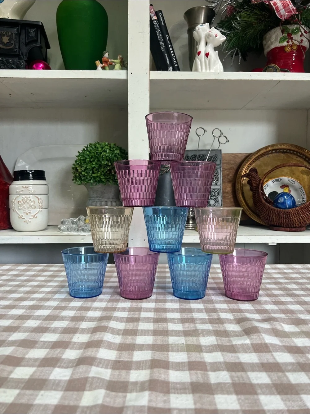 Vintage oatmeal plastic drinking glasses crystal wedding oatmeal cup grandma cor